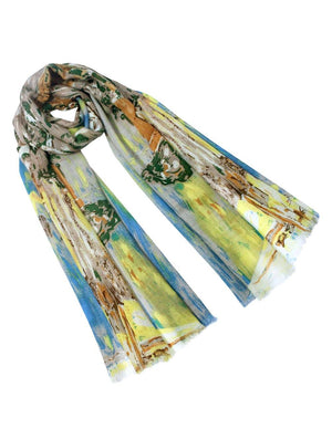 100% Wool Scarfs Wraps and Shawls Monet's "Regate a Argenteuil" - Dahlia