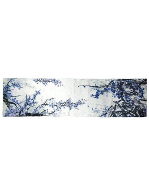 [product type] | 100% Luxury Long Silk Scarf Shawl - Watercolor Painting | Dahlia