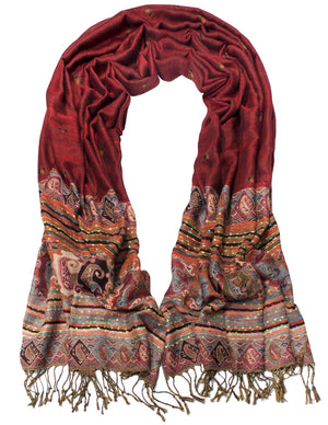 Rayon Scarf Shawl Bohemian Tulip Print