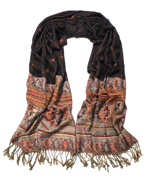 Rayon Scarf Shawl Bohemian Tulip Print