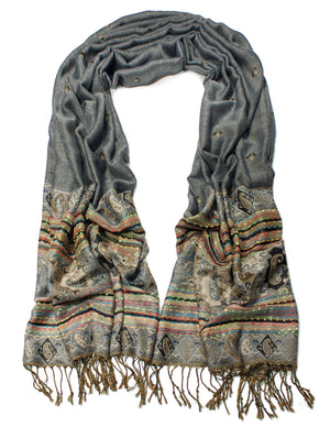 Rayon Scarf Shawl Bohemian Tulip Print