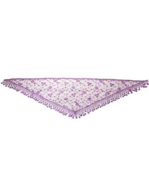 Floral Sequin Lace Triangle Evening Scarf