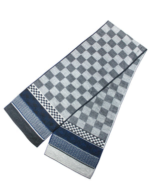 Men's Rayon Cashmere-Feel Scarf Reversible Large Checkers