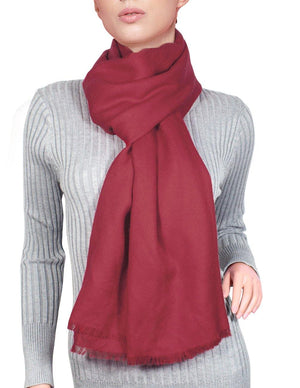 100% Cashmere Solid Color Scarfs Wraps and Shawls - Dahlia