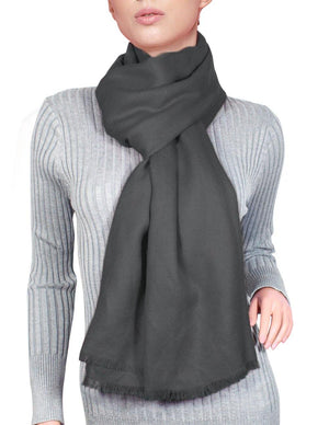 100% Cashmere Solid Color Scarfs Wraps and Shawls - Dahlia