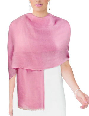 100% Cashmere Solid Color Scarfs Wraps and Shawls - Dahlia