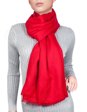 100% Cashmere Solid Color Scarfs Wraps and Shawls - Dahlia