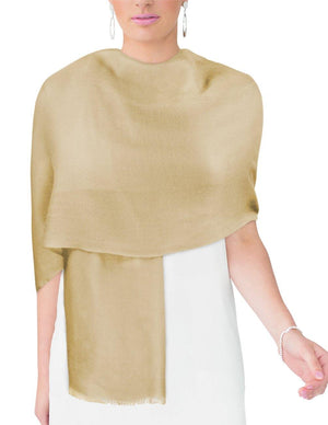 100% Cashmere Solid Color Scarfs Wraps and Shawls - Dahlia