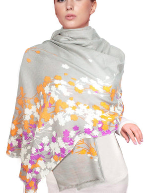 100% Wool Scarfs Wraps and Shawls Winter Jasmine - Dahlia