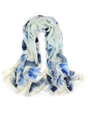 Wool Blend Scarfs, Wraps, and Shawls, Hand Painted Flowers