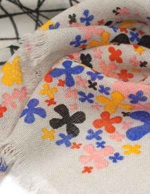 100% Wool Scarfs Wraps and Shawls Flower Edge Thicket - Dahlia