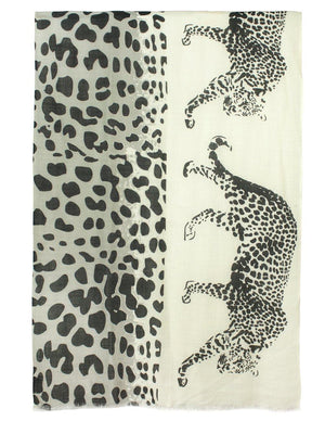 100% Wool Scarfs Wraps and Shawls Majestic Cheetah Print - Dahlia