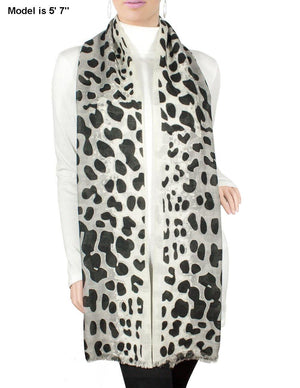 100% Wool Scarfs Wraps and Shawls Majestic Cheetah Print - Dahlia