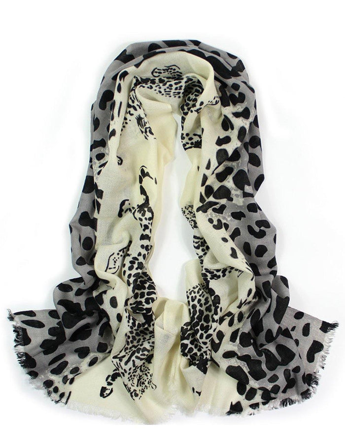 100% Wool Scarfs Wraps and Shawls Majestic Cheetah Print