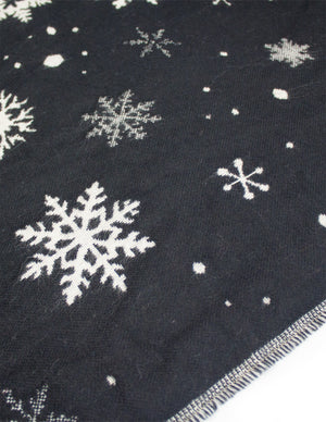 Reversible Long Scarf Shawl Snowflake Winter Wonderland