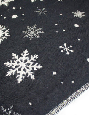 Reversible Long Scarf Shawl Snowflake Winter Wonderland