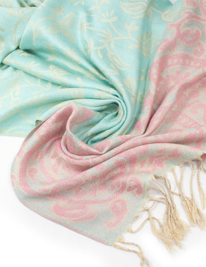 Rayon Scarf Shawl Leaf Vine