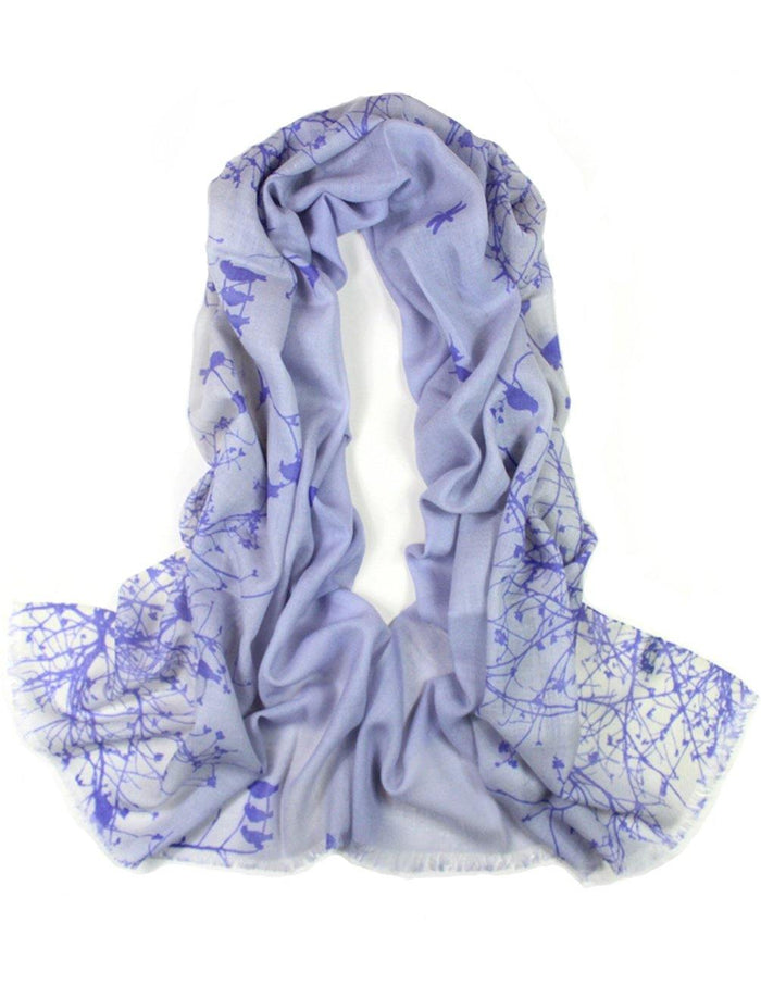 100% Wool Scarfs Wraps and Shawls Flying Bird Tree Branch