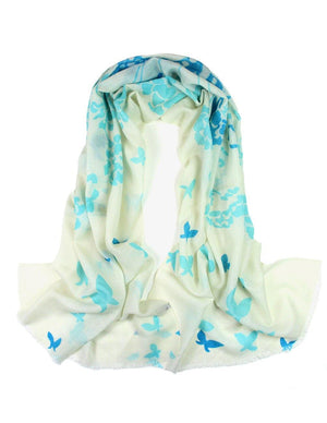 100% Wool Scarfs Wraps and Shawls Butterfly and Flower - Dahlia