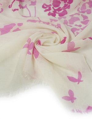 100% Wool Scarfs Wraps and Shawls Butterfly and Flower - Dahlia