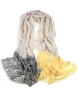 100% Wool Scarfs Wraps and Shawls Lace Pattern - Dahlia