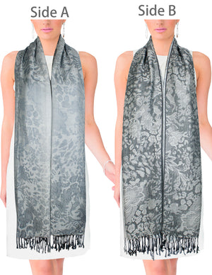 Rayon Scarf Shawl Reversible Ombre Paisley