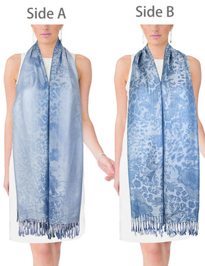 Rayon Scarf Shawl Reversible Ombre Paisley