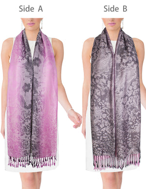 Rayon Scarf Shawl Reversible Ombre Paisley