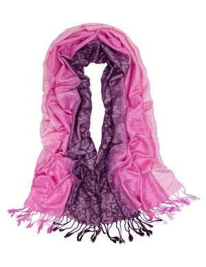 Rayon Scarf Shawl Reversible Ombre Paisley