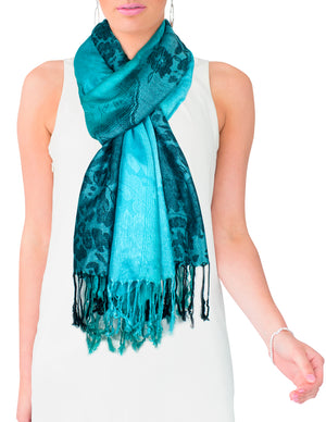 Rayon Scarf Shawl Reversible Ombre Paisley