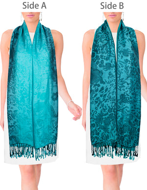 Rayon Scarf Shawl Reversible Ombre Paisley