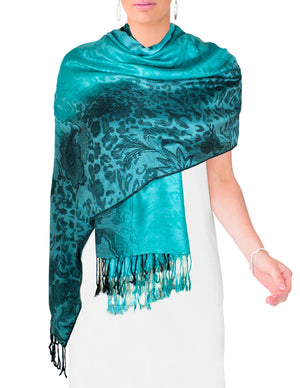 Rayon Scarf Shawl Reversible Ombre Paisley