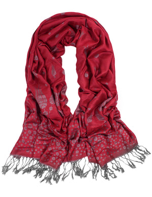 Rayon Scarf Shawl Reversible Corn and Flowers