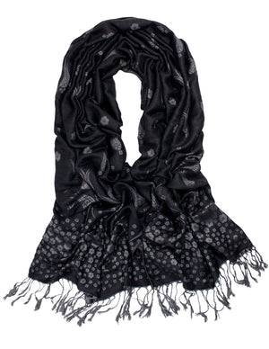 Rayon Scarf Shawl Reversible Corn and Flowers
