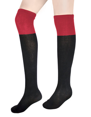 [product type] | Dahlia Women's Thigh High Sock - Black Bottom | Dahlia