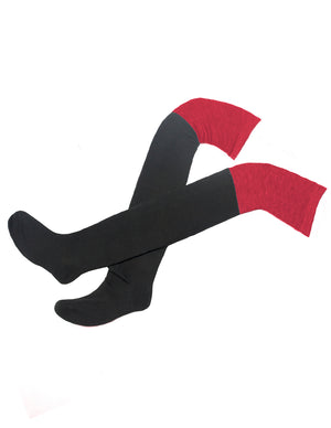 [product type] | Dahlia Women's Thigh High Sock - Black Bottom | Dahlia