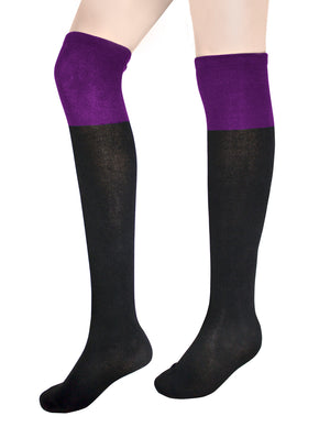 [product type] | Dahlia Women's Thigh High Sock - Black Bottom | Dahlia