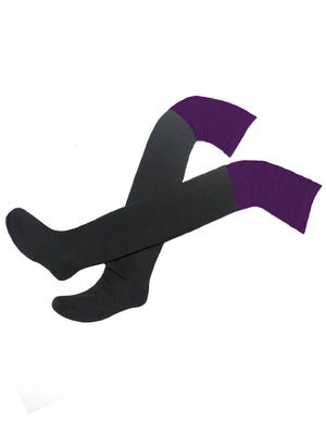 [product type] | Dahlia Women's Thigh High Sock - Black Bottom | Dahlia