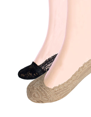 [product type] | Dahlia Women's Non Slip Liner Socks - Lace Liner | Dahlia