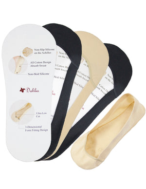 [product type] | Dahlia Women's No Show Liner Socks - Ultra-Low All-Cotton | Dahlia