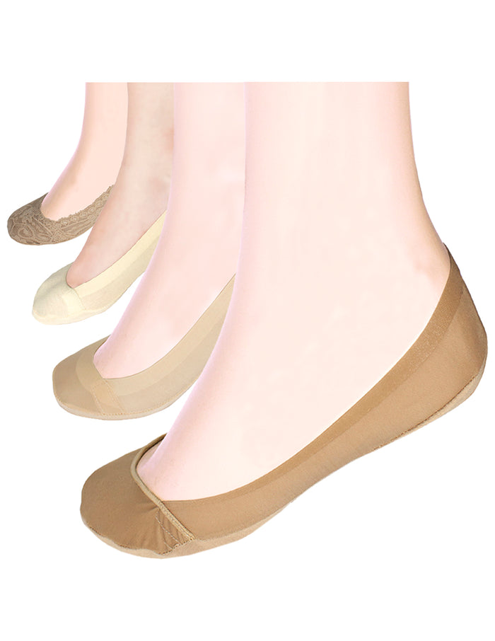 Dahlia Women's No Show Non Slip Liner Socks - Various Style