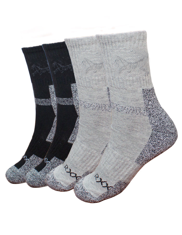 Dahlia Men's Socks - Charcoal Bottom 2 Pairs - Black Gray