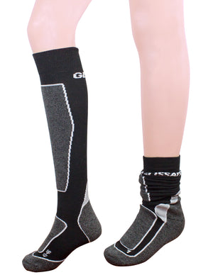 [product type] | Dahlia Men's Ski Socks - Glissade Black/Gray | Dahlia