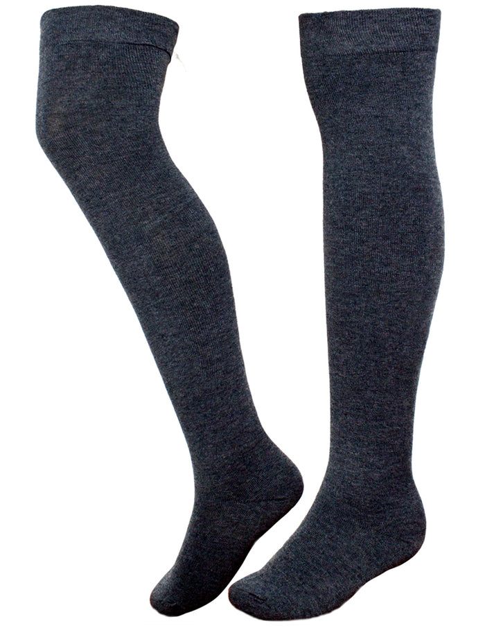 Dahlia Women's Wool Blend Socks - Above the Knee Solid Color