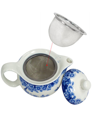 [product type] | Porcelain Tea Set (Tea Pot w. Infuser + 6 Dual Layer Tea Cups) | Dahlia