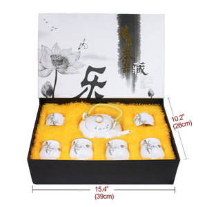 [product type] | High Quality Porcelain Painting Tea Set (Teapot with 6 Tea Cups) | Dahlia