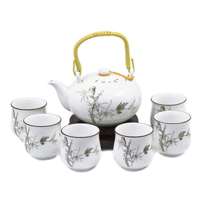 [product type] | High Quality Porcelain Painting Tea Set (Teapot with 6 Tea Cups) | Dahlia