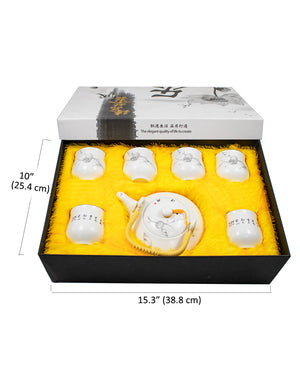 [product type] | High Quality Porcelain Painting Tea Set (Teapot with 6 Tea Cups) | Dahlia
