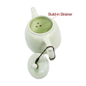 [product type] | Dahlia Porcelain Soft Color Pastel Tea Set (Teapot w. Strainer + 6 Tea Cups) in Gift Box | Dahlia