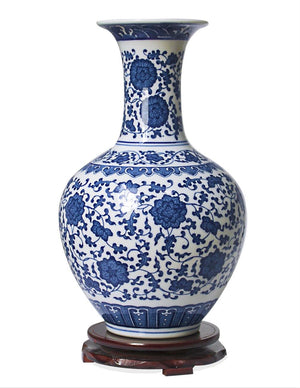 Copy of Ancient Lucky Lotus Motif Blue and White Porcelain Flower Vase